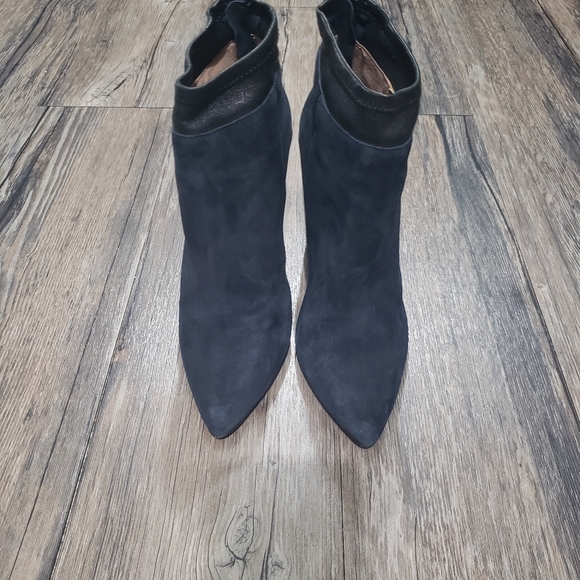 Renvy blue suede leather pointed toe boots size 6.5 women ankle bootie - Picture 4 of 11
